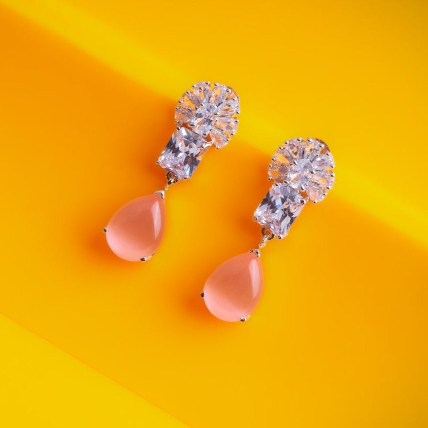 Divine Adoration Blush Pink CZ Earrings Styled Look | Indian Jewellery | Saajo