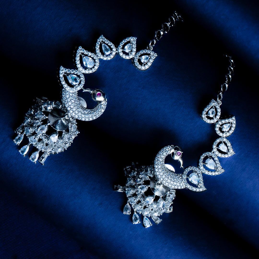 Icybreeze Sparkle White CZ Jhumka Earrings | Premium Indian Jewellery | Saajo