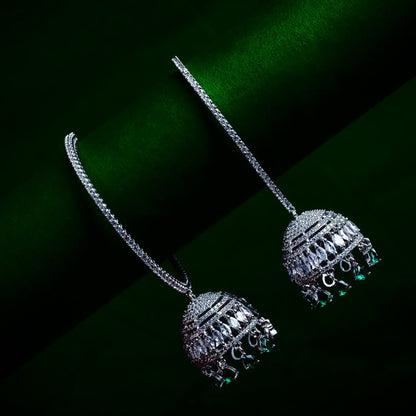 Festive Flamenco Verde Green CZ Earrings | Premium Indian Jewellery | Saajo